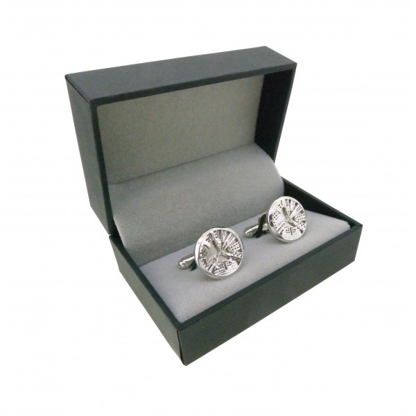 HK256~ 925 Silver Victoria Harbour View Cufflinks