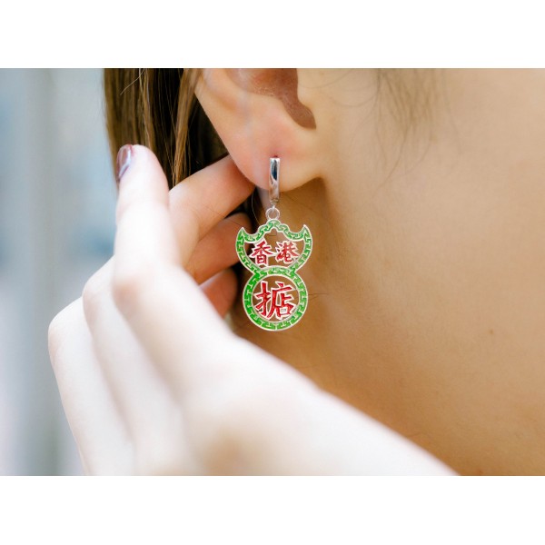 HK321~ 925 Silver Neon Sign Earrings (can order with clips version)