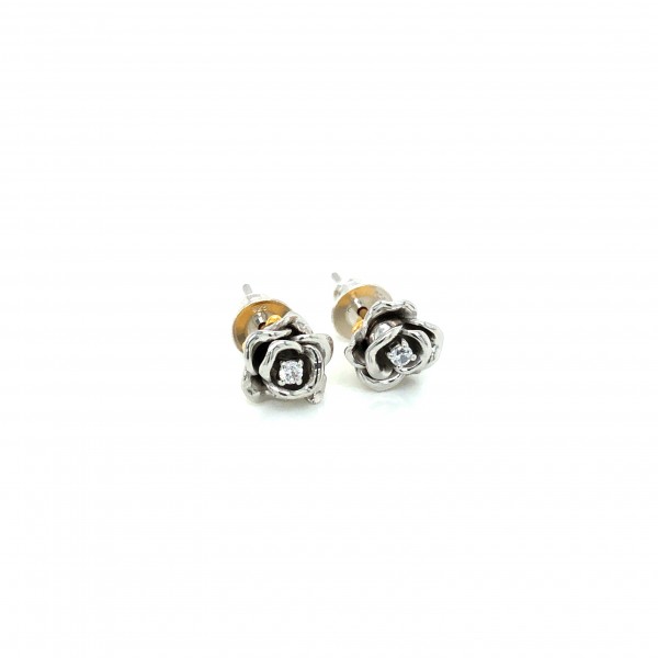 HK410~ 925 Silver Rose Earrings