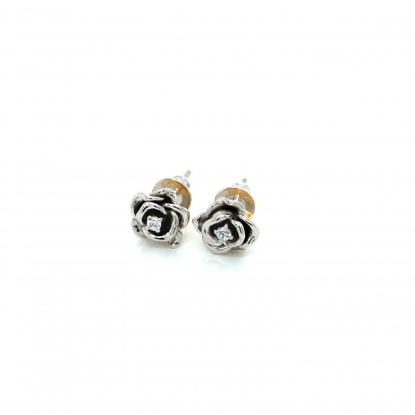 HK410~ 925 Silver Rose Earrings