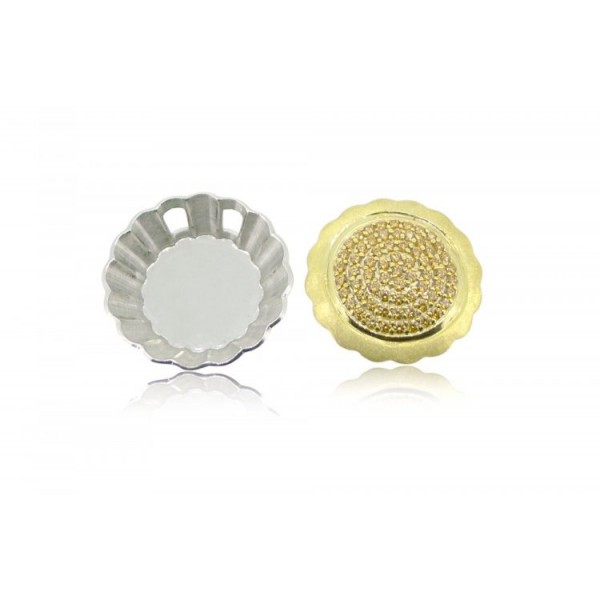 HK010~ 925 Silver Egg Tart pendant (25MM) with Swarovski & 20" Silver Necklace