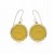 HK015~ 925 Silver Egg Tart Earrings(15mm)with Rice Yellow Jade