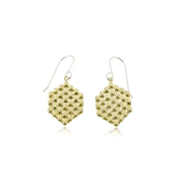 HK016~ 925 Silver Hong Kong Style Waffle Earrings(15mm)