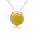 HK032~ 925 Silver Egg Tart Pendant (20mm) with Rice Yellow Jade