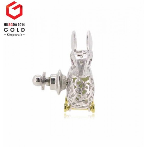 HK037~ 925 Silver Rabbit Lantern Brooch