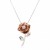 HK044~ 925 Silver Rose Pendant with 18" Silver Necklace