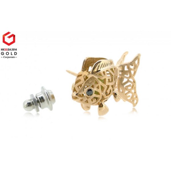HK060~ 925 Silver Goldfish Lantern Brooch