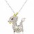 HK088~ 925 Silver Dragon Shaped Lantern Pendant with 18" Silver Necklace