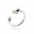 HK187~ Cat Shaped Silver Ring With Akoya Pearl