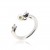 HK187~ Cat Shaped Silver Ring With Akoya Pearl