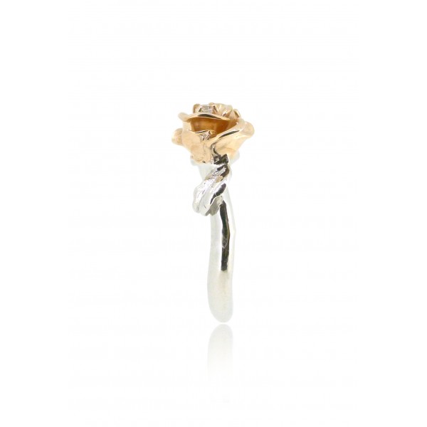 HK193~ 925 Silver Rose Ring