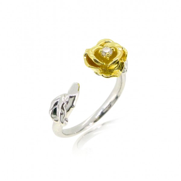 HK194~ 925 Silver Rose Ring