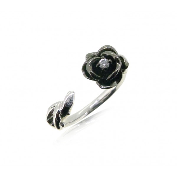 HK195~ 925 Silver Rose Ring
