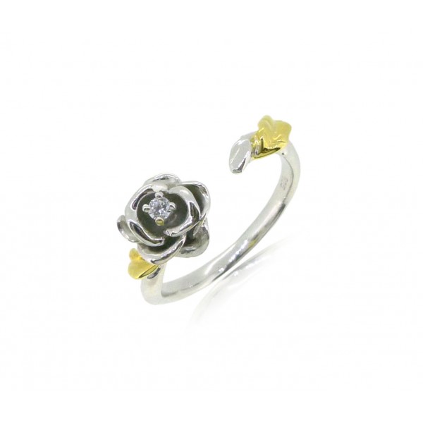 HK196~ 925 Silver Rose Ring
