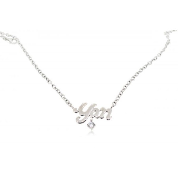 OD012~ 925 Silver White Topaz Necklace