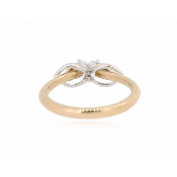 OD014~ 18K Rose/White Gold Heart shape Diamond Ring