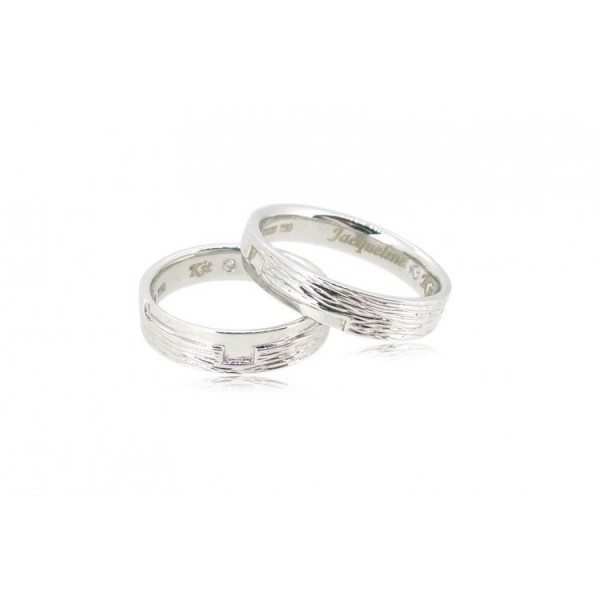 OD020~ 18K White Gold Diamond Wedding Rings