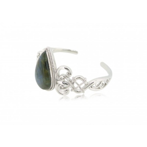 OD029~ 925 Silver Bangle with Opal