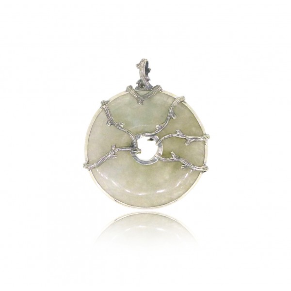 OD078~ 925 Silver Pendant with Jade