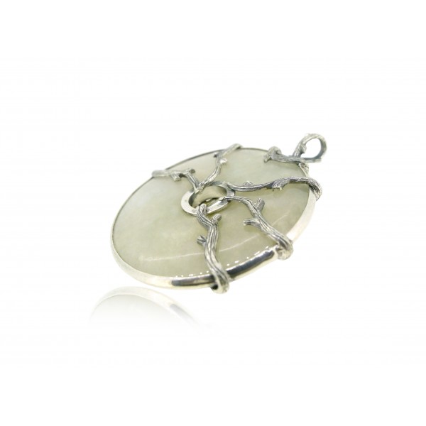 OD078~ 925 Silver Pendant with Jade